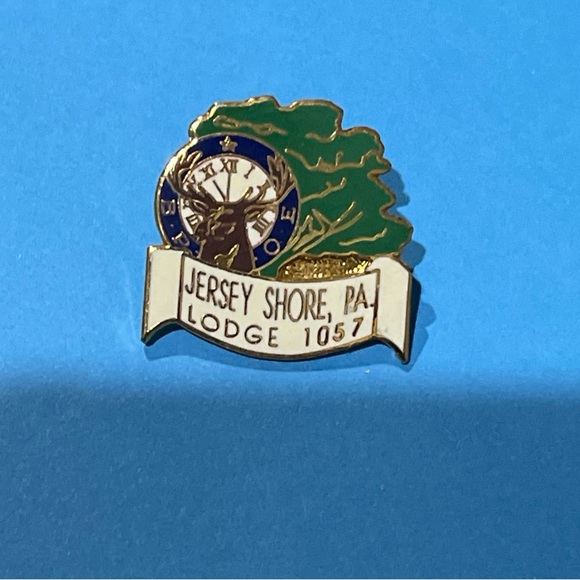 Vintage Jersey Shore Pennsylvania elks Lodge 1057 Enamel Lapel Pin - Picture 1 of 6